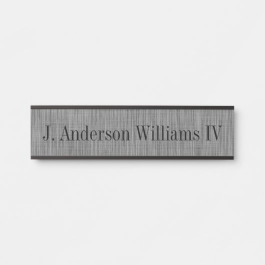 Gray Lined Name Bord Desk Deurbordje (Voorkant)