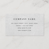 Gray Linen Monogram Modern minimalist Visitekaartje (Achterkant)