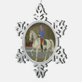 Gray Lipizzan Stallion Kerstannament Tin Sneeuwvlok Ornament (Rechts)