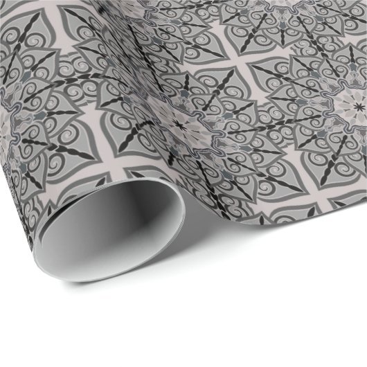 Gray Mandala Cadeaupapier (Rol Hoek)