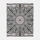 Gray Mandala Fleece Deken (Voorkant)