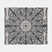 Gray Mandala Fleece Deken (Voorkant (Horizontaal))
