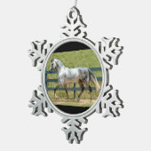 Gray Mangalarga Stallion Kerstannament Tin Sneeuwvlok Ornament (Rechts)