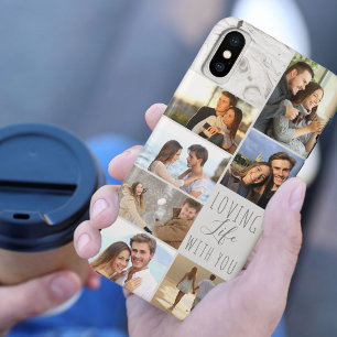 Gray Marble 7 Photo Collage - Levendig leven met j iPhone X Hoesje
