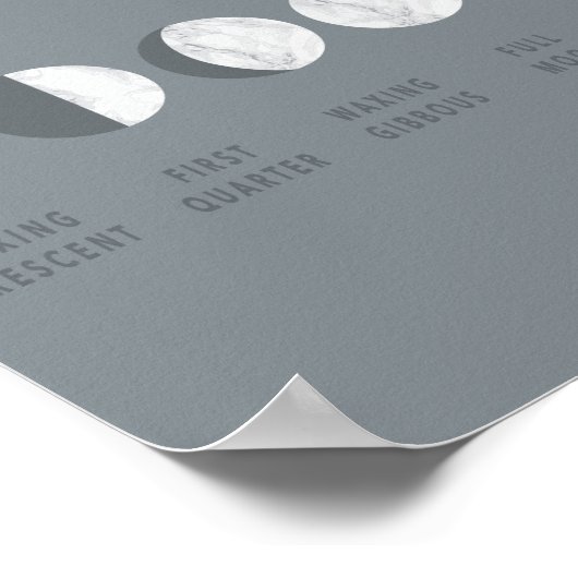 Gray Marble Moon Phases Poster (Coin)