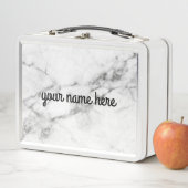 Gray Marble Personalized Lunch Box (In situ)