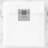 Gray Medallion Border Dank u Stickers (Tas)