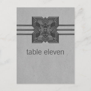 Gray Medallion Border Table Briefkaart