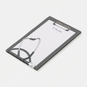 Gray Medical Klembord met Stethoscoop Post-it® Notes (Schuin)
