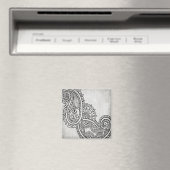 Gray Mehndi Motif Magnet Magneet (Insitu (Vaatwasser))