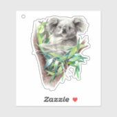Gray mignon autocollant Koala (Feuille)