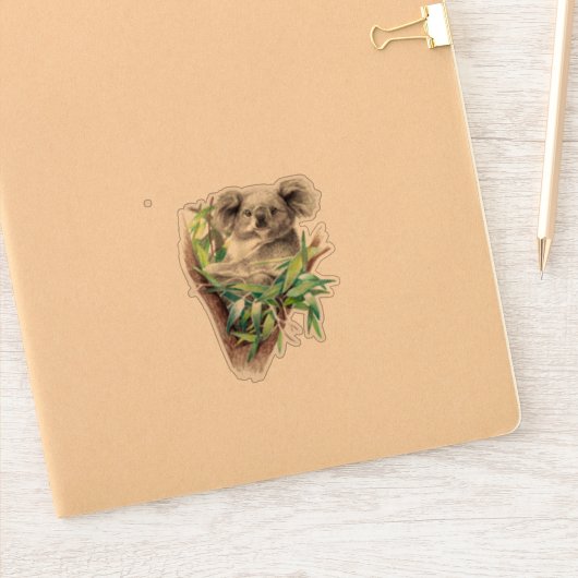 Gray mignon autocollant Koala (Carnet)