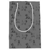 Gray Miniature Schnauzer Line Art 1-5 Medium Cadeauzakje (Voorkant)