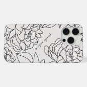 Gray Minimal Floral esthétique boîtier de téléphon (Verso Horizontal)