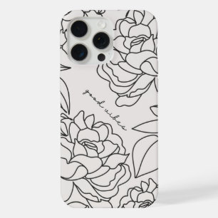 Gray Minimal Floral esthétique boîtier de téléphon