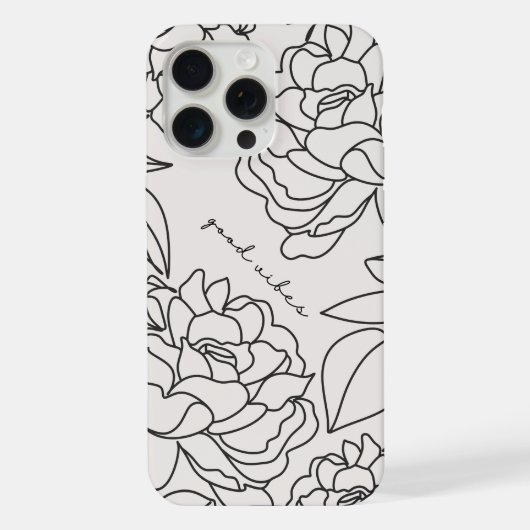 Gray Minimal Floral esthétique boîtier de téléphon (Verso)
