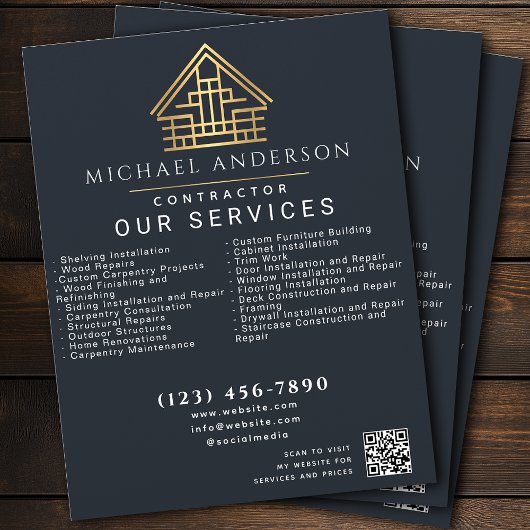 Gray Minimal Home Building Construction QR Code Flyer