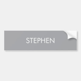 Gray minimalist custom name  bumpersticker