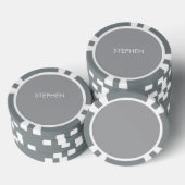 Gray minimalist custom name  poker chips (Opstapeling)