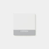 Gray minimalist custom name post-it® notes (Voorkant)