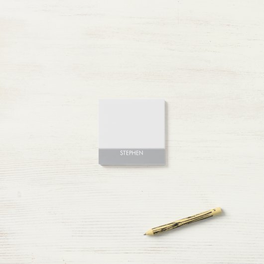 Gray minimalist custom name post-it® notes (Op bureau)