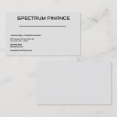 Gray Minimalist Finance Professional Adaptable Visitekaartje (Voorkant / Achterkant)