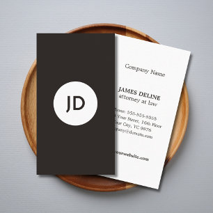Gray Minimalist Monogram Attorney Visitekaartje