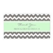 Gray Mint Chevron Wedding Labels (Voorkant)
