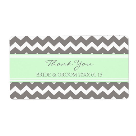 Gray Mint Chevron Wedding Labels (Voorkant)