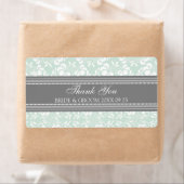 Gray Mint Damask Wedding Labels (Insitu)
