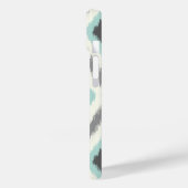 Gray & Mint Tribal Ikat Chevron Monogram Case-Mate iPhone Case (Achterkant / Links)