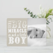Gray Miracle Boy | Faire-part de naissance photo (Debout devant)