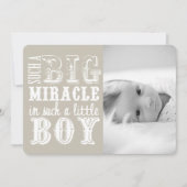 Gray Miracle Boy | Faire-part de naissance photo (Devant)