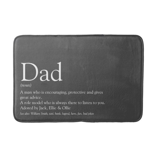 Gray Modern Cool Pap Papa Definitie Badmat (Voorkant)