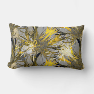 Gray Modern Elegant Abstract Floral Kussen