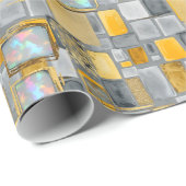 Gray | Modern faux glitter & opaal inpakpapier (Rol Hoek)