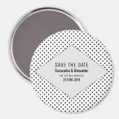 Gray Modern Polka Dots Save the Date Magneet (Voorkant / Achterkant)