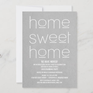 Gray Modern Sweet Home Housewarming Party Kaart