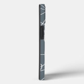 Gray Modern Wavy Lines Pattern Case-Mate iPhone Case (Achterkant / Rechts)