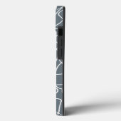 Gray Modern Wavy Lines Pattern Case-Mate iPhone Case (Achterkant / Links)