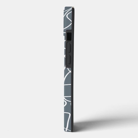 Gray Modern Wavy Lines Pattern Case-Mate iPhone Case (Achterkant / Links)