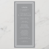 Gray Modern Wedding Service Ceremony Minimalist Pr Programma (Achterkant)
