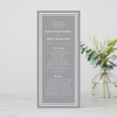 Gray Modern Wedding Service Ceremony Minimalist Pr Programma (Staand voorkant)
