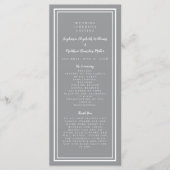 Gray Modern Wedding Service Ceremony Minimalist Pr Programma (Voorkant)