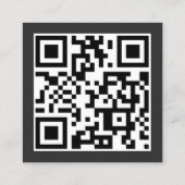 Gray Moderne Grafische Ontwerper QR-code Vierkante Visitekaartje (Achterkant)