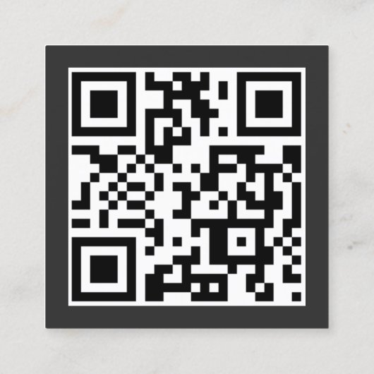 Gray Moderne Grafische Ontwerper QR-code Vierkante Visitekaartje (Achterkant)