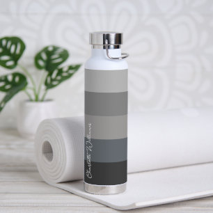 GRAY MONOCHROME COLOR STRIPE LINE PATROON NAME WATERFLES