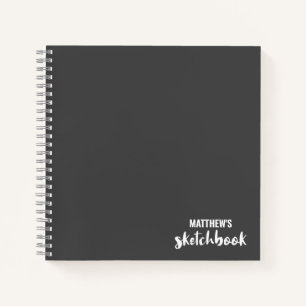 Gray Monogram Artist Sketchbook Notitieboek
