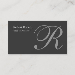 Gray Monogram Chic Visitekaartje