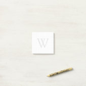 Gray Monogram Dot Grid Post-it® Notes (Op bureau)